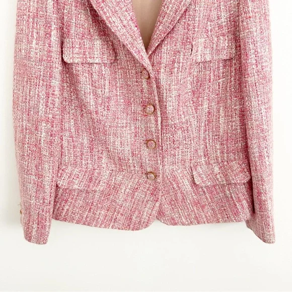 Royal Regency Empress Donna Handmade Pink Tweed Blazer Jacket - Picture 3 of 9
